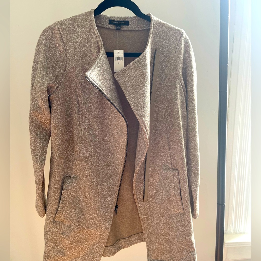 Banana Republic Long Line Zip Jacket, New with Tags, Size Small